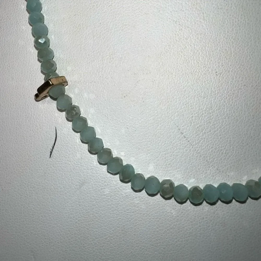Vintage Adventurine faceted Bead Stretch Necklace - Picture 2 of 5